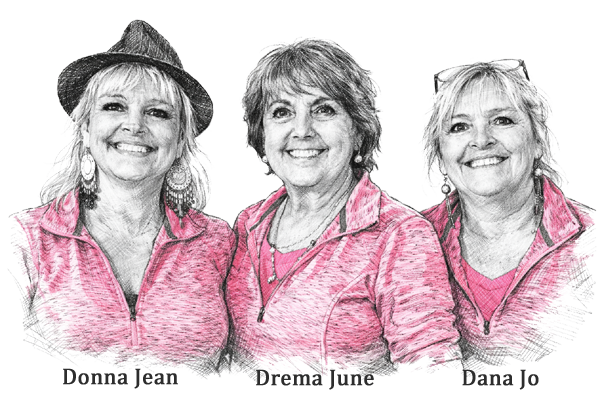 DJ's Discount Delights Owners, Donna Jean, Drema June, and Dana Jo